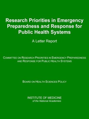 cover image of Research Priorities in Emergency Preparedness and Response for Public Health Systems